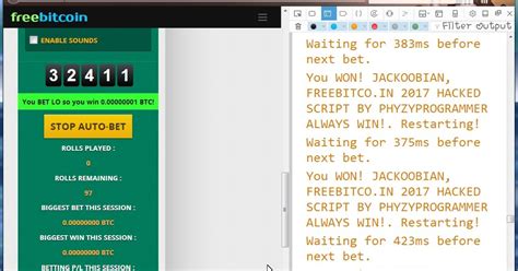 freebitco in 8888 script|FreeBitcoin Jackpot WIN Script Roll Always 8888 Win Max 1 BTC .